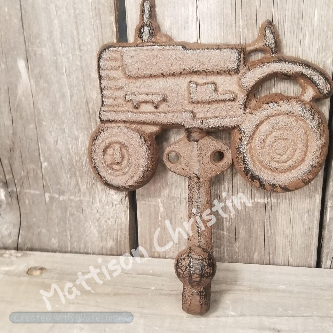 Farm Tractor Cast Iron Key Towel Coat Hat Rack Hook