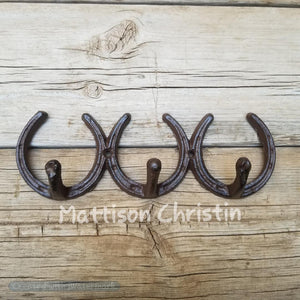 Triple Hook Horseshoe Key Towel Coat Hook Rack