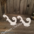 White Cast Iron Victorian Towel Hat Key Coat Hook Key Rack Set of 2