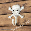 Whitewashed Skull Crossbones Coat Hat Key Hook